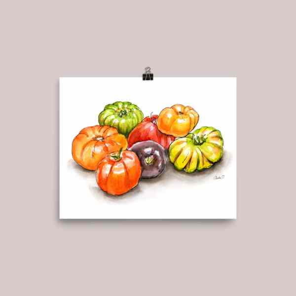 Heirloom Tomatoes Watercolor Print Preview Image