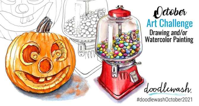 October 2021 Doodlewash Drawing Painting Challenge